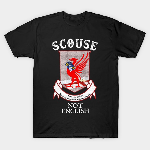 Scouse Not English Red T-Shirt by Unmarked Clothes